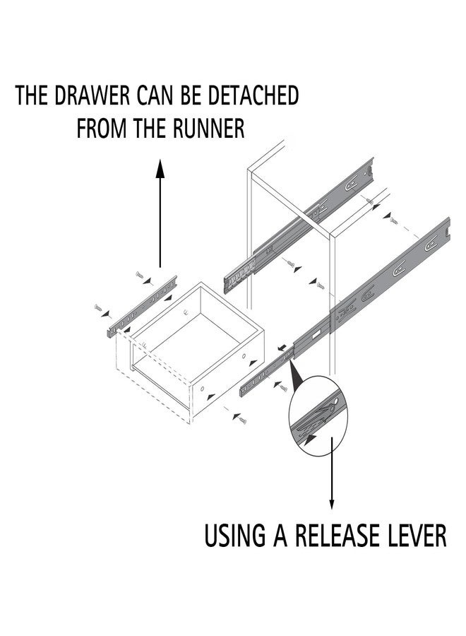 هيتيش قناة هيتيتش التلسكوبية ذات محامل كروية KA 5632/450 مم | طلاء زنك، إغلاق عادي | قناة أدراج للمنزل والمطبخ والخزائن | سعة التحميل 45 كجم | تمديد كامل (فولاذ مجلفن، قطعتان) - Image 5